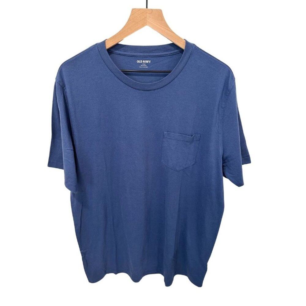 NWT Tall Old Navy Soft Washed Chest Pocket Crew Neck in South Wind L - Picture 3 of 6
